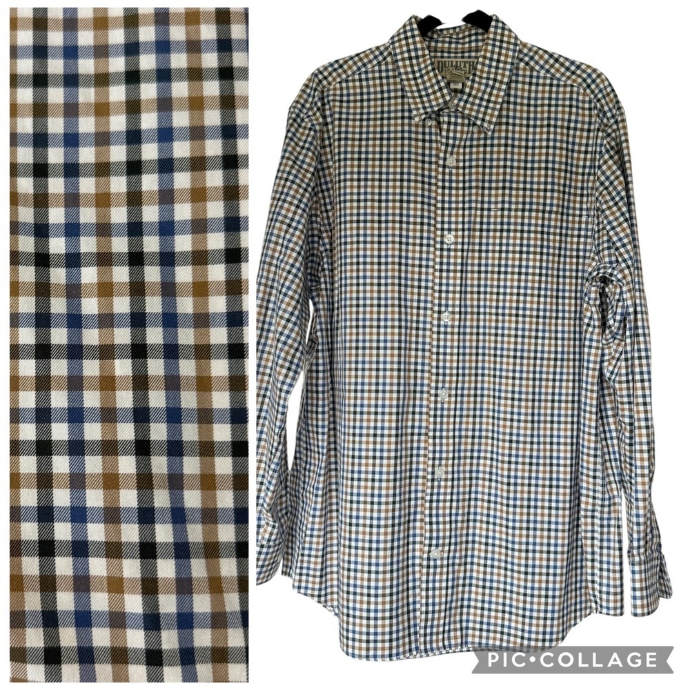 Duluth Trading Company Button Down Shirt Long Sleeve Plaid Men’s SZ L Outdoor